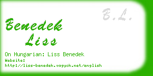 benedek liss business card